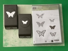 Stampin up x 2 Butterfly craft Card PUNCHES & Papillon Potpourris Stamp set