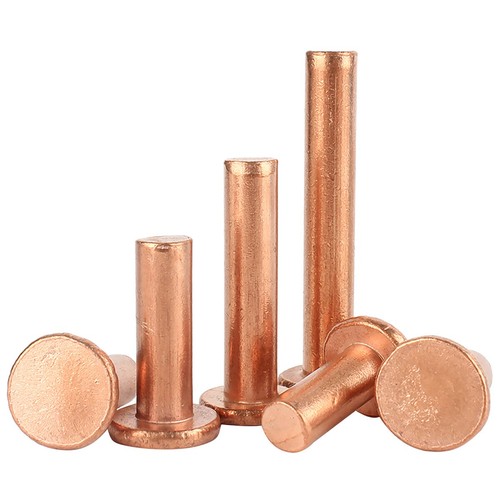 Solid copper flat head rivets - flat,