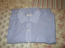 Laine Taylor fine Blue/White stripe smart shirt. Chest 44-46", neck 17.5" NEW.