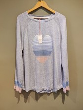 White Stuff Women's Ombre Heart Knit Jumper Grey Size 18