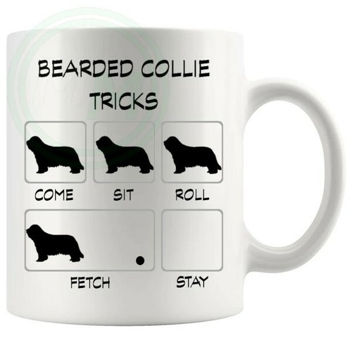 Bearded collie tricks mug - collie,