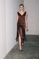 ZARA NEW WOMAN ZW COLLECTION EMBROIDERED FRINGE DRESS BROWN size M 5344/203/700