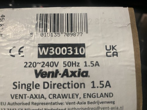 Vent axia w300310 - w300310, single