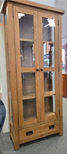 Glass display cabinet oak - ,