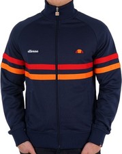 Ellesse Men's Rimini Track Top Navy/Red/Orange - Retro Tracksuit Jacket 80s 90s