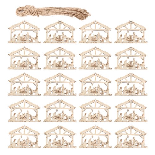 Pcs wood manger ornament - 50,