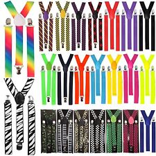 Men / Ladies Plain  Trousers Braces Adjustable 25mm Width