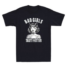 Bad Girls Taste Better Funny Tattoo Devil Girl Graphic Quote Retro Men's T-Shirt