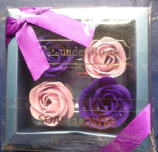 4pcs rose flower soap set - rose,