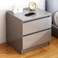 Small Bedside Table 2 Drawers Wooden Bedside Cabinet Drawer Unit Side Tables