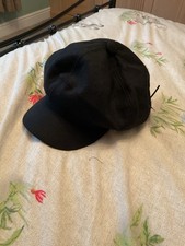 Ladies Black Baker Boy Cap New