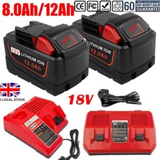 12AH 8.0Ah 18V Battery For Milwaukee for M18 Li-ion Extended Capacity 48-11-1860