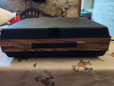 Vintage Fidelity HF42 Portable Vinyl Turntable Record Player faux teak 1970s 