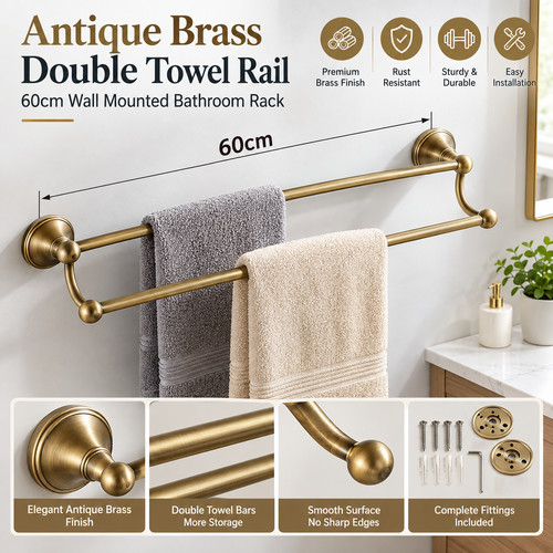 Antique brass bathroom towel - antique,