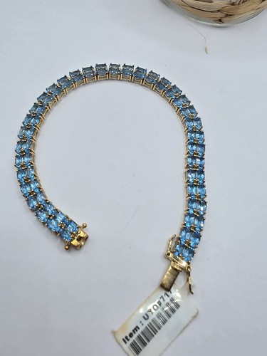 Stunning 9ct yellow gold blue - 9ct,