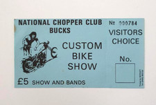 National Chopper Club - Custom Motorcycle Show ticket - Circa late 80s/early 90s