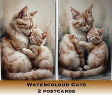 Watercolour Cats Postcards -