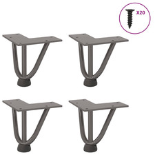 Hairpin Table Legs 10 cm Black
