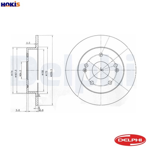 Brake disc bg3906 for honda - 2x,