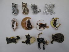 Beautiful Metal CAT Brooch Pin- Choose Your Design - Brand New