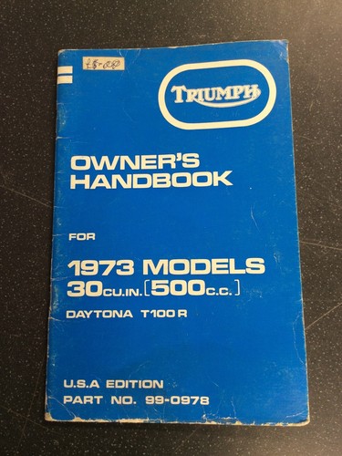 Triumph owners handbook t100r - owners,