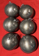 Extra LARGE Clay Brown Baubles 14cm Shatterproof Christmas Tree Decorations x 6