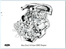 New Ford 1.8 Litre OHC Engine Diagram Original Vintage Press Photo