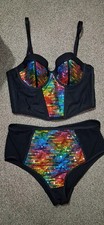 BNWT Rainbow Sequin Bra Corset