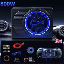800W 10" LED Car Subwoofer Under-Seat Sub Woofer Speaker Stereo Slim Amplifier