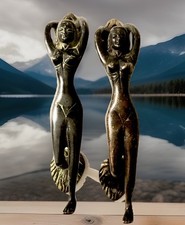 2 Solid Brass Female Figure
