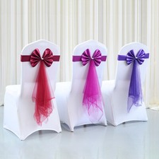 1Pc Chair Bowknot Ribbon Gauze