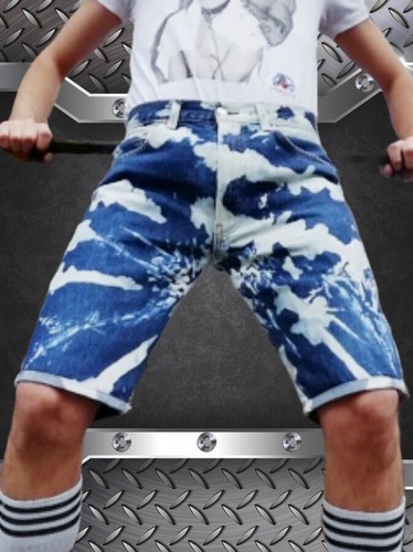 Skinny fit bleached shorts - skinny,