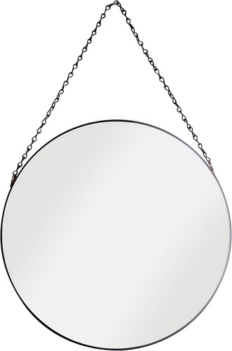 Round mirror black frame - black,