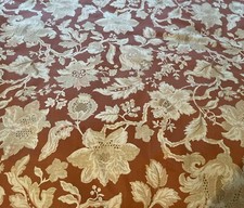 Vintage Belgravia By Rectella Conker Brown & Gold Raised Floral  120cm X 1M New