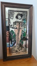 Vintage Four Seasons Mirror AUTUMN Alphonse Mucha  1970s