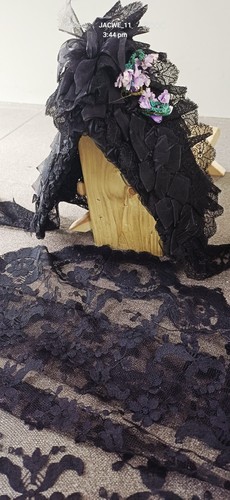 Antique lace mourning bonnet