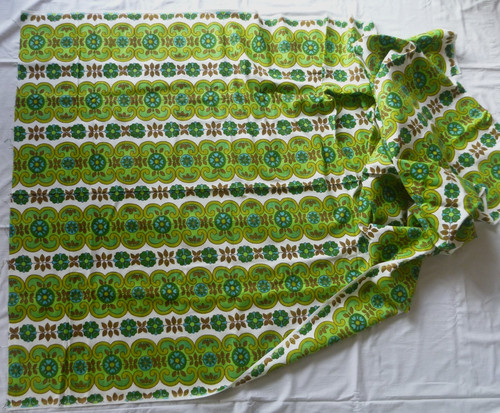 Retro green barkcloth - green,