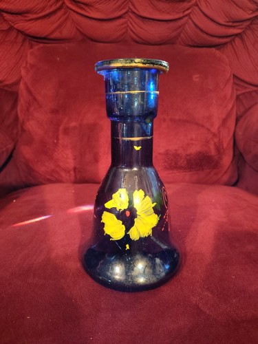 Vintage hand painted - painted, cobalt