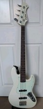 Harley Benton Jazz Bass Olympic White Pristine With Padded Strap