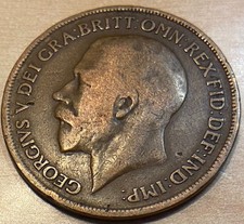 George V  1919  One Penny - 1d Coin