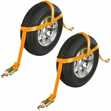 2x Over Wheel Ratchet Strap Recovery Trailer Car Van Truck Vehicle Tie Down