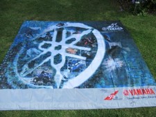 Yamaha 50th anniversary dealer display banner, multi signed Agostini/Read etc