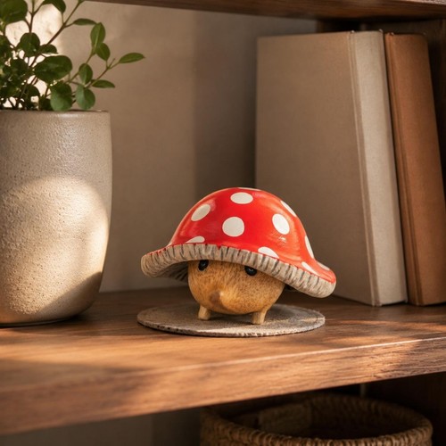 Hedgehog under toadstool cap - hedgehog,