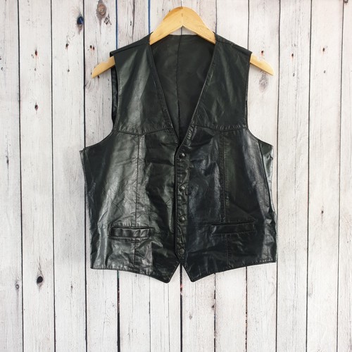 Leather waistcoat black - waistcoat, -38"
