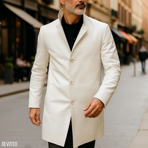 Men white 100 real lambskin - men's,