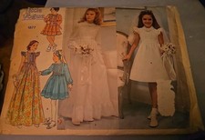 Vogue 1877 sewing pattern DRESS &VEIL vintage Communion Flower Girl Uncut size 8