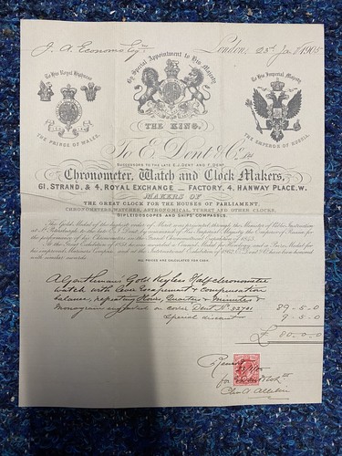 Dent invoice 1905 - e, a