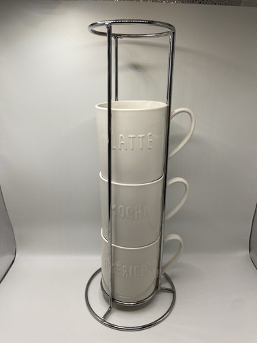 Cream ceramic stacking coffee - cream,