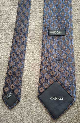 Canali men silk tie blue - canali,