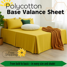 Polycotton Base Valance Sheet Plain Dyed Box Pleated Sheet in Single,Double,King